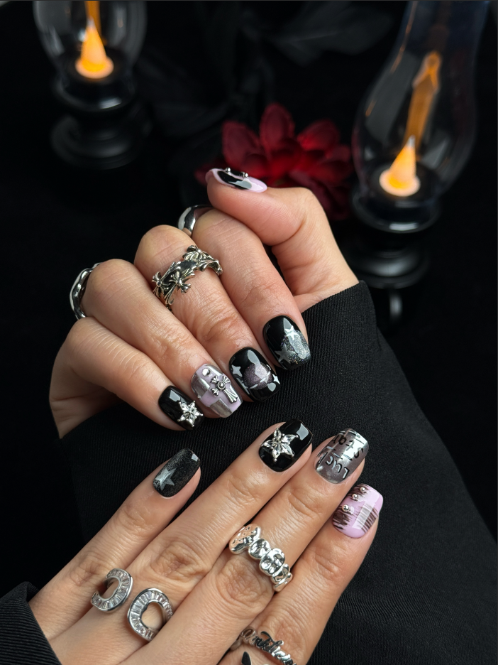 Dark Luck · Gothic Star Cross Nails