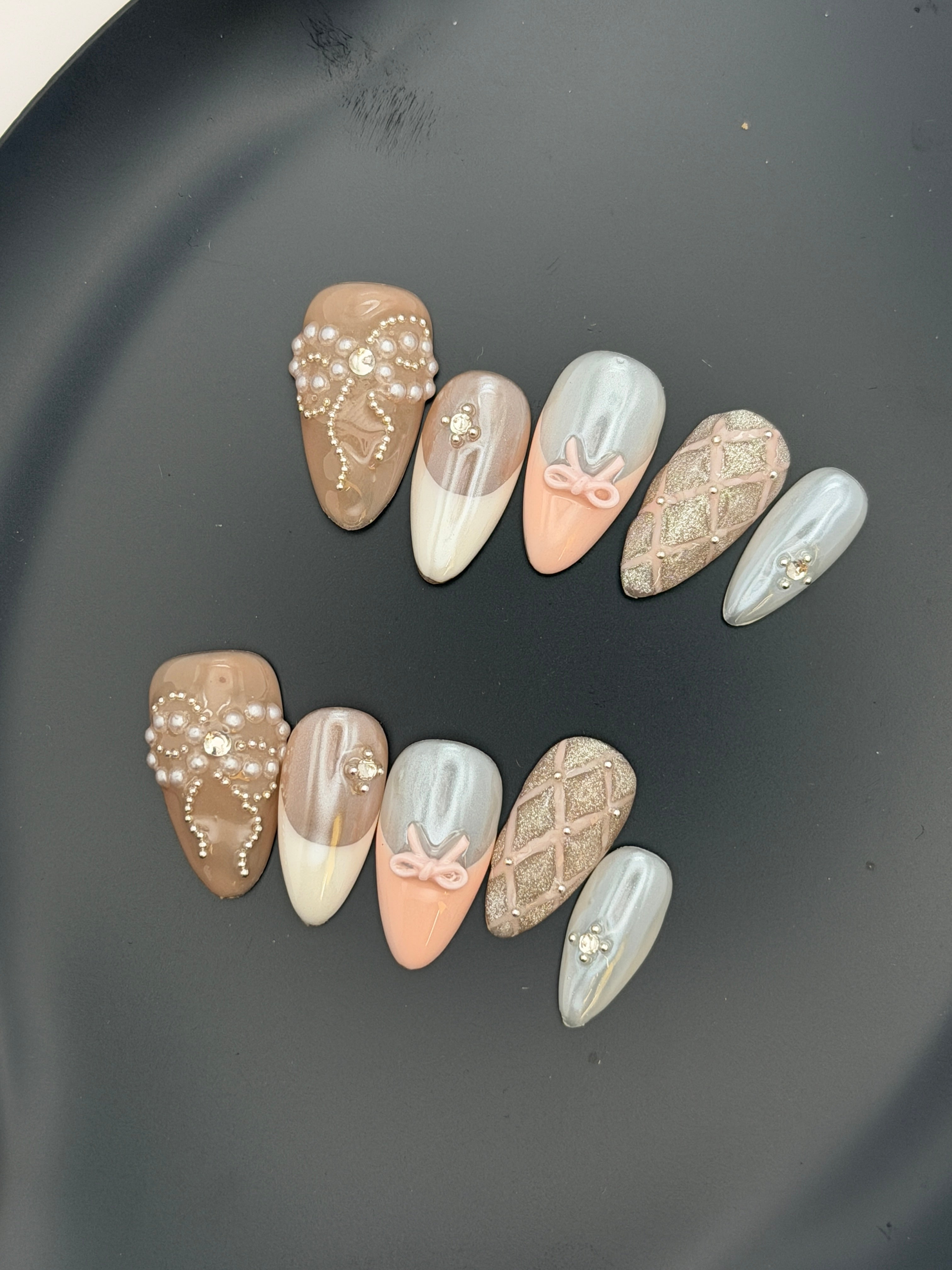 Ivory Pearl Elegance Nails